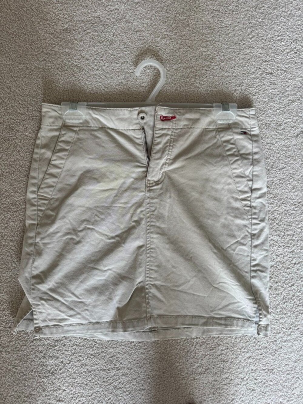 Vintage Tommy Hilfiger Khaki Mini Skirt Sz S Y2K